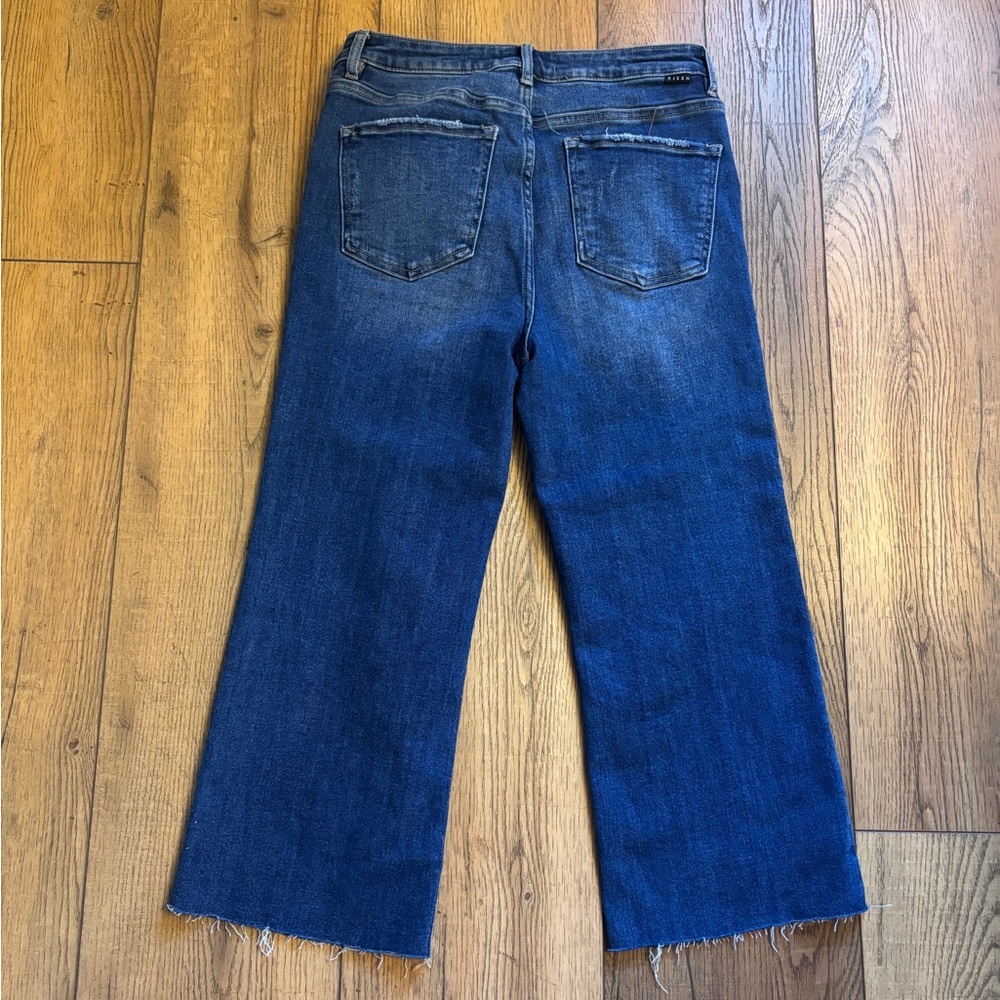 Risen Women’s High-Rise Wide Leg Jeans in Dark Blue - Picture 2 of 5